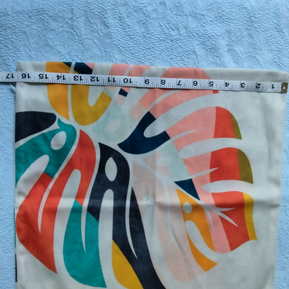 Pair Of Monstera Leaf Colorful Vibrant Mid Century Modern Square Pillow Case - Picture 6 of 7